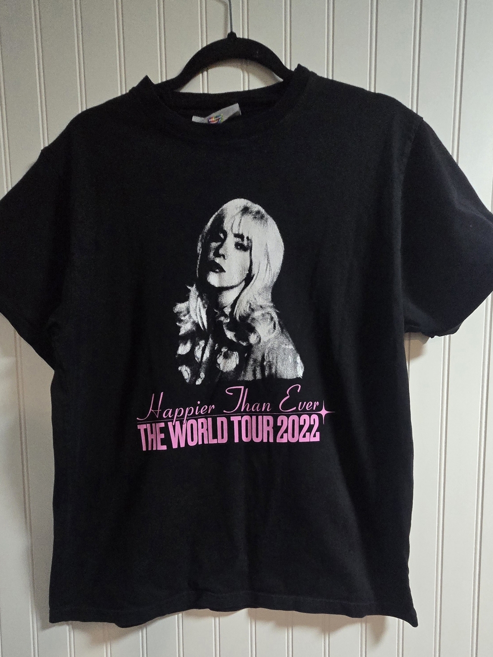 Happier Than Ever The World Tour 2022 Graphic Tee - Black & Pink